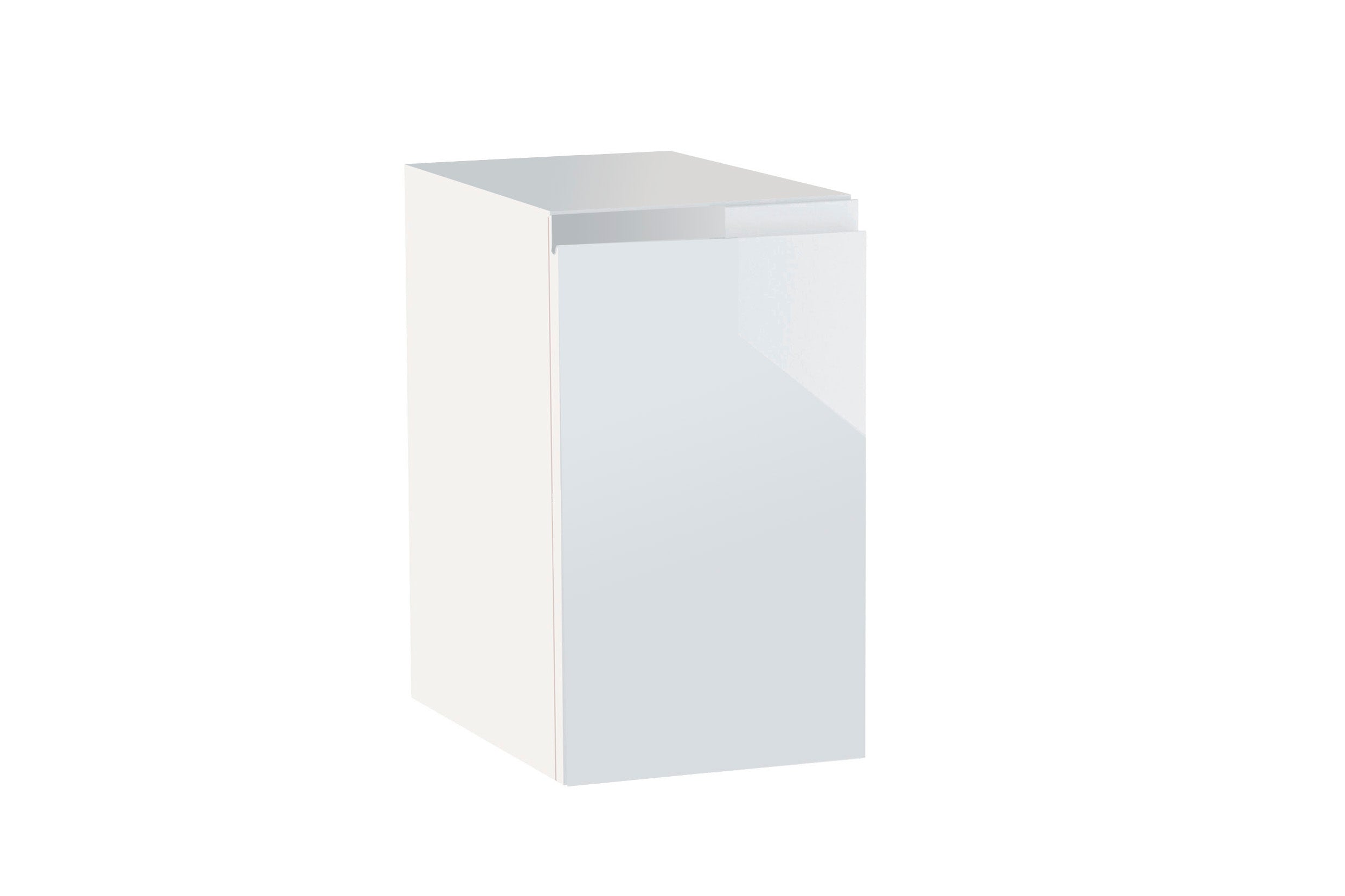 DAX Pasadena Right Single Door Base Cabinet - Glossy White, 8