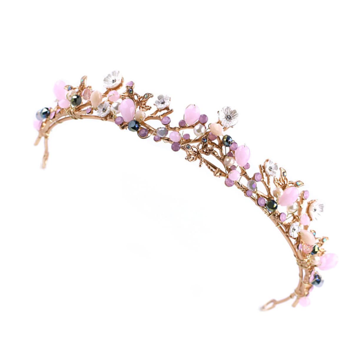 FOMIYES 2-Piece Crystal Rhinestone Flower Tiara Set - Baroque Wedding Crown, Bridal Headpiece for Women, Pageant Princess Hair Accessories | Perfect for Weddings, Birthday Parties, Prom, and Special Occasions
