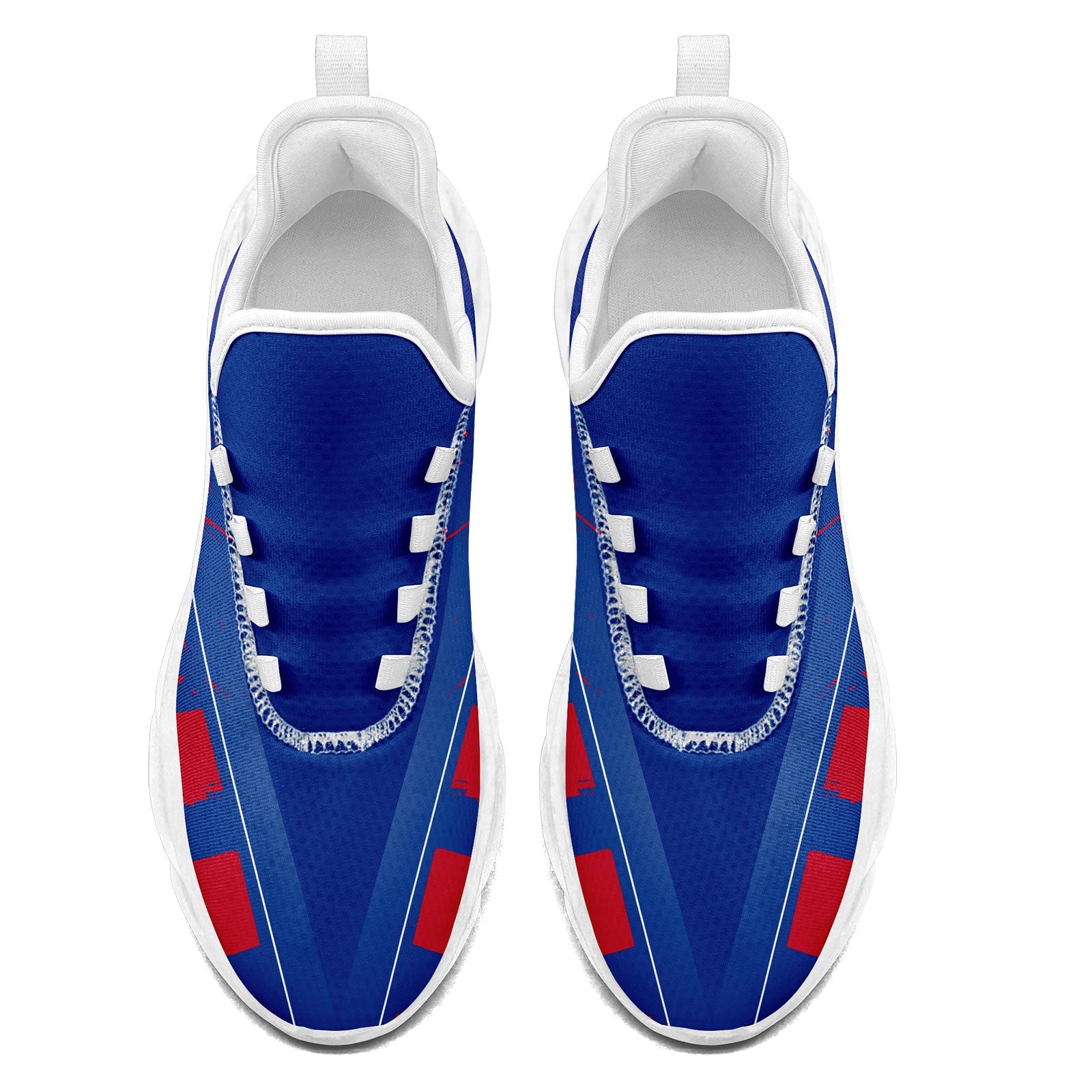 Custom Blue & Red Buffalo Maxsoul Personalized Sneakers - Men's/Women's Breathable Running Shoes FN003 D020260 (Size 4) - Perfect for Gym Workouts, Jogging & Casual Wear