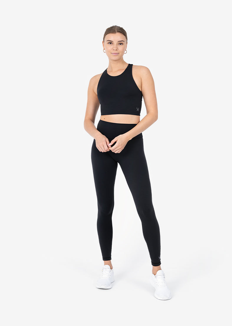 Elevate Life High Low Bra Black - Comfortable & Supportive Sports Bra for Yoga, Running & Workouts