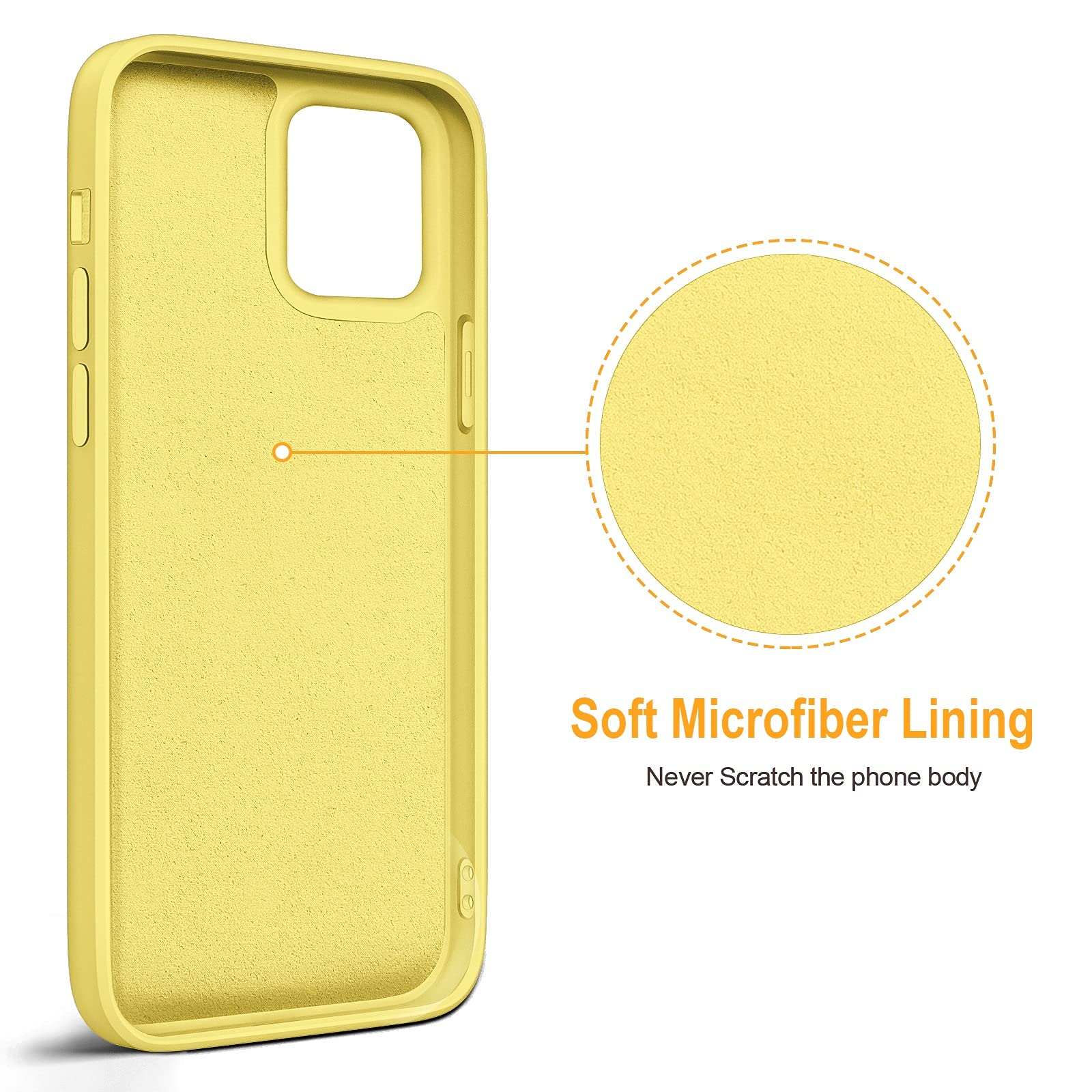 Hython Shockproof Magnetic Phone Case for iPhone 12 & 12 Pro - 360° Rotatable Ring Stand with Kickstand, Anti-Slip Rubber Protection & Microfiber Lining (Yellow) | Perfect for Workouts, Travel & Hands-Free Viewing