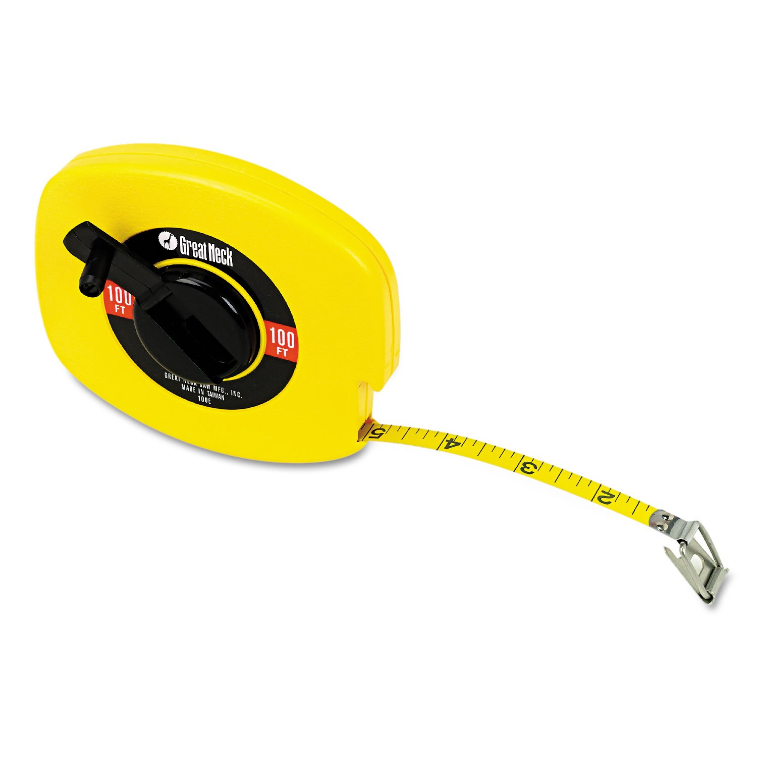 GNS100E - 12ft English Rule Measuring Tape with Durable Steel Blade, Easy-Read Markings for DIY, Construction & Tailoring Projects
