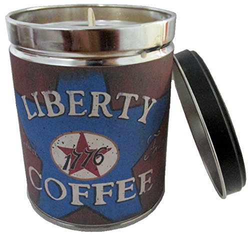 Caramel Pecan Scented Candle - 13oz Tin with Vintage Liberty Coffee Label | Home Decor, Gift Idea & Relaxation Aroma for Living Room, Bedroom & Office