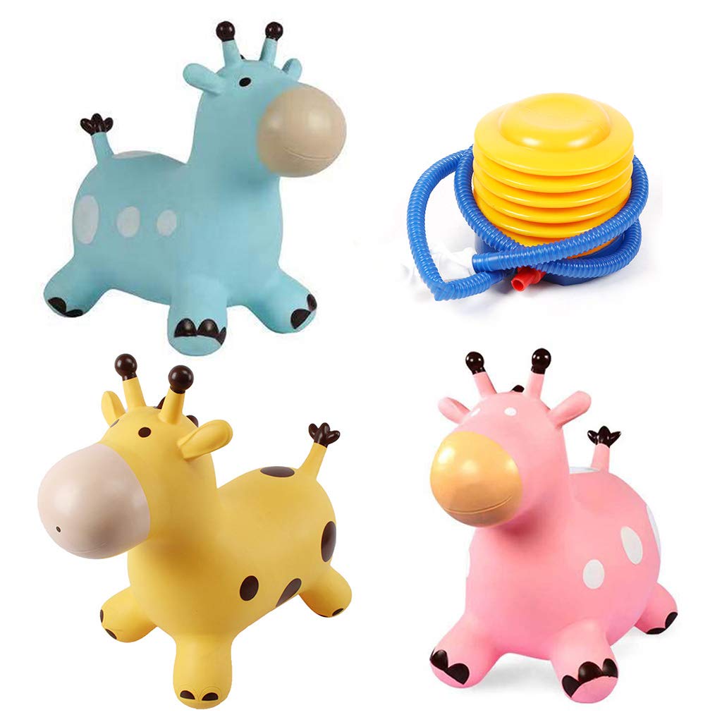 LOHONER Inflatable Bouncy Giraffe Hopper - Jumping Animal Toy for Kids, Fun Outdoor Play & Exercise - Perfect for Birthday Parties, Backyard Games & Indoor Active Play