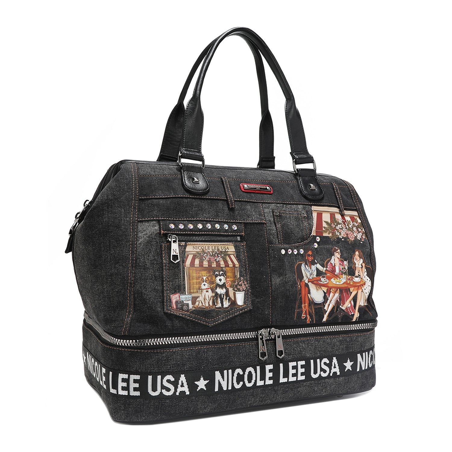 DENIM SISTERS SECRET WEEKENDER - Stylish Women's Denim Travel Bag for Weekend Getaways, Perfect for Short Trips & Overnight Stays