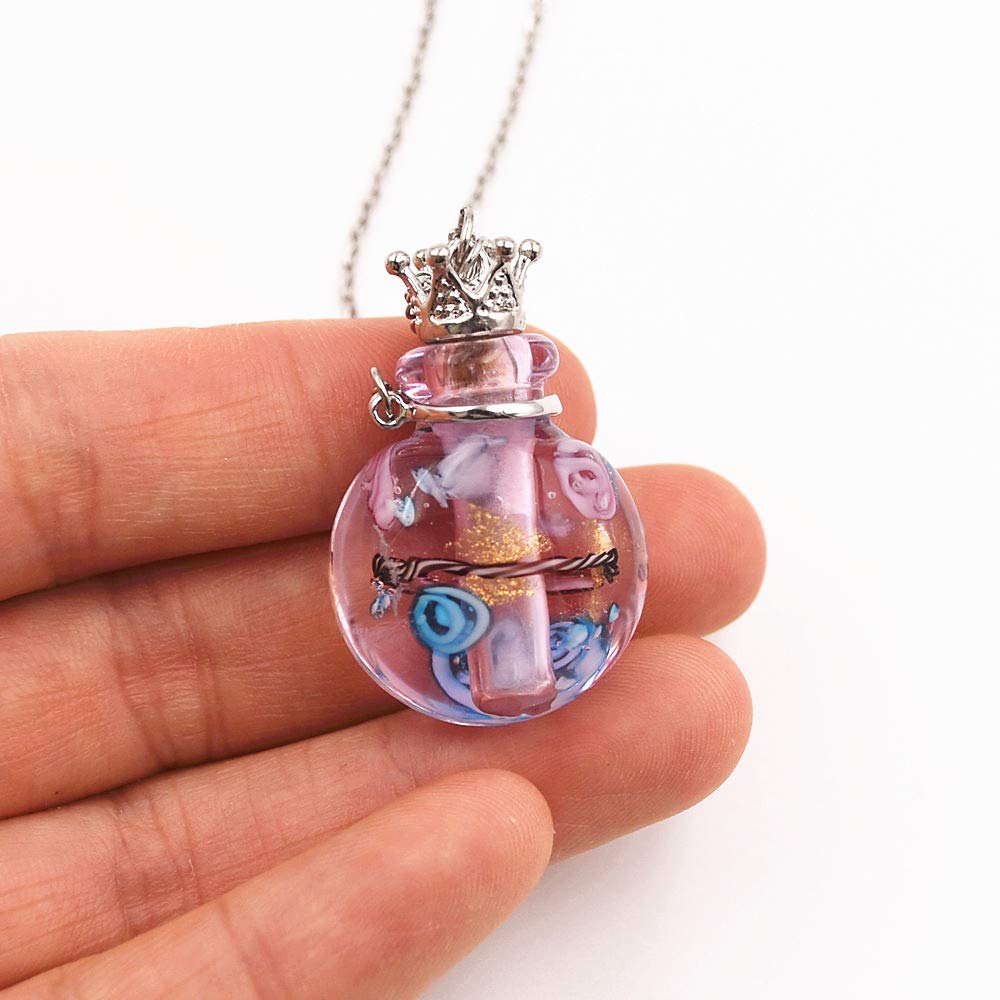 Royal Blue Stainless Steel Perfume Pendant Necklace - Aromatherapy Essential Oil Diffuser Charm for Women, Gift for Her | Perfect for Daily Wear, Meditation & Yoga