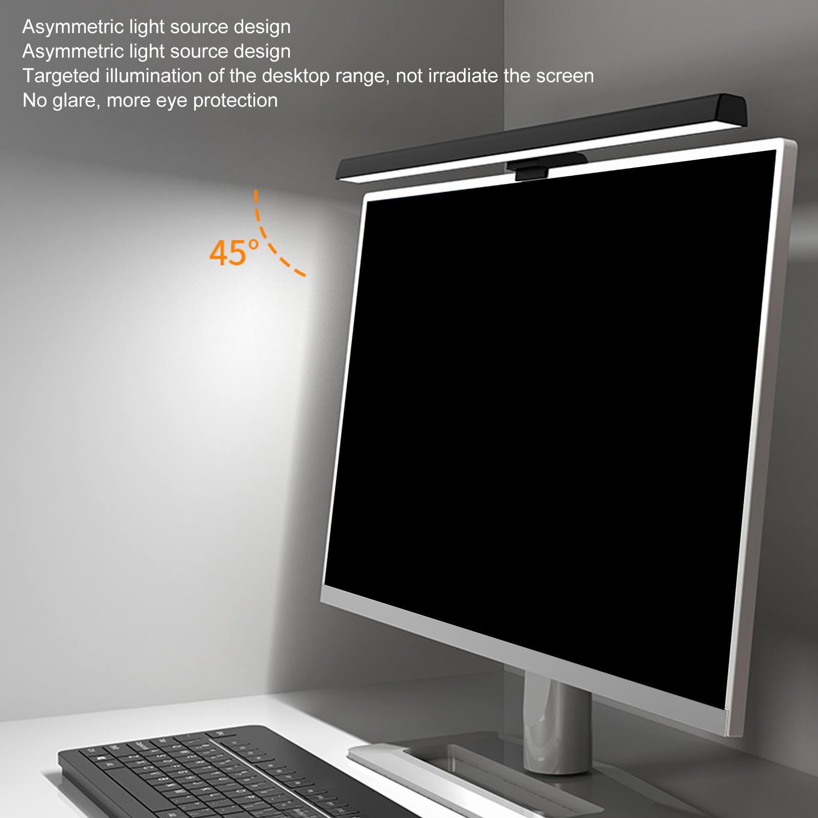 Joyzan Computer Monitor Light Bar - Dimmable LED Screen Lamp with Touch Control, Adjustable Stepless Dimming & Blue Light Reduction for Eye Strain Relief - Perfect for Home Office, Gaming & Reading (White)