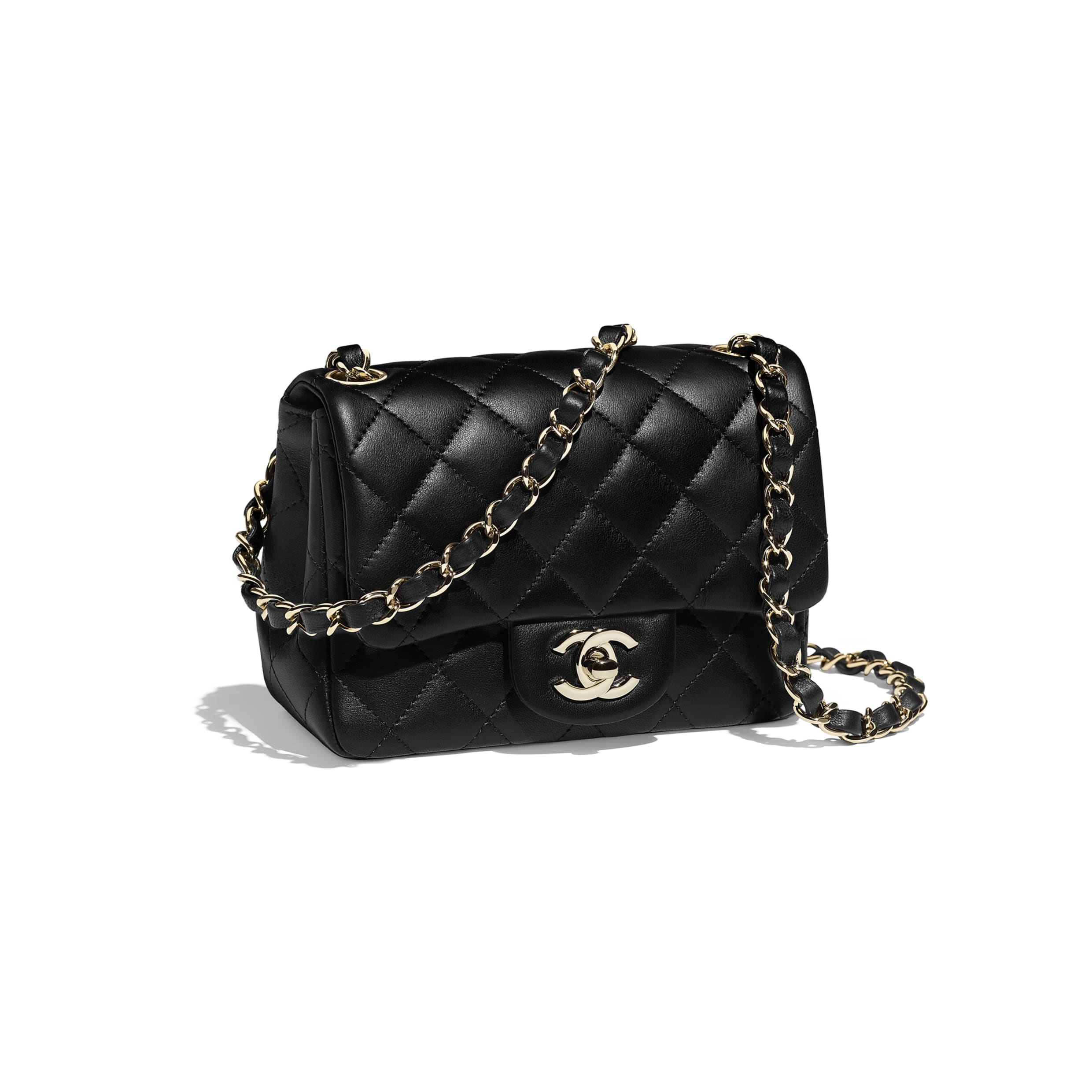 Chanel Mini Flap Bag Black Lambskin Gold Hardware - Luxury Designer Crossbody Purse for Women, Perfect for Date Night & Evening Events