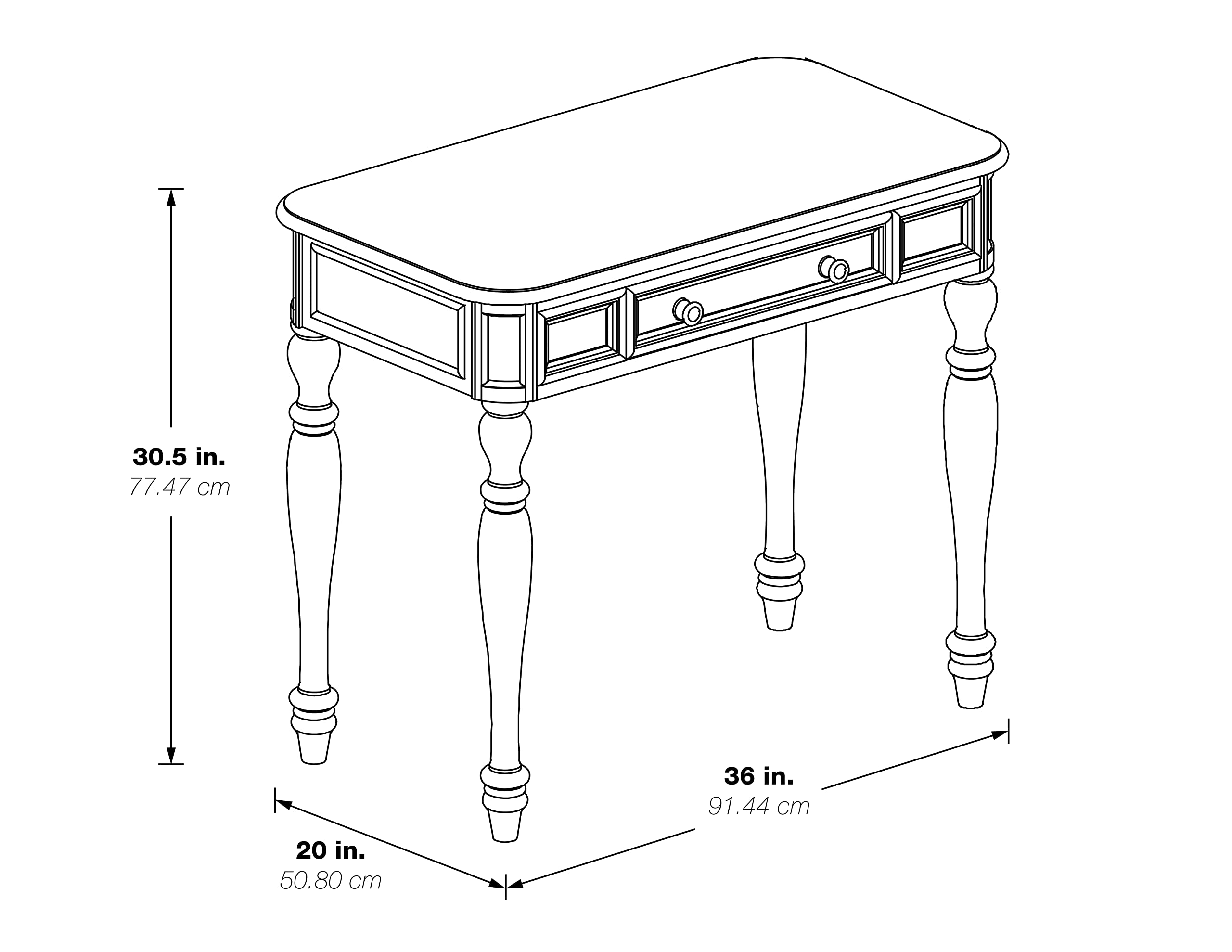 OSP Home Furnishings 36 Inch Country Meadows Writing Desk with Drawer in Plantation Grey - Perfect for Home Office, Study Room & Small Spaces