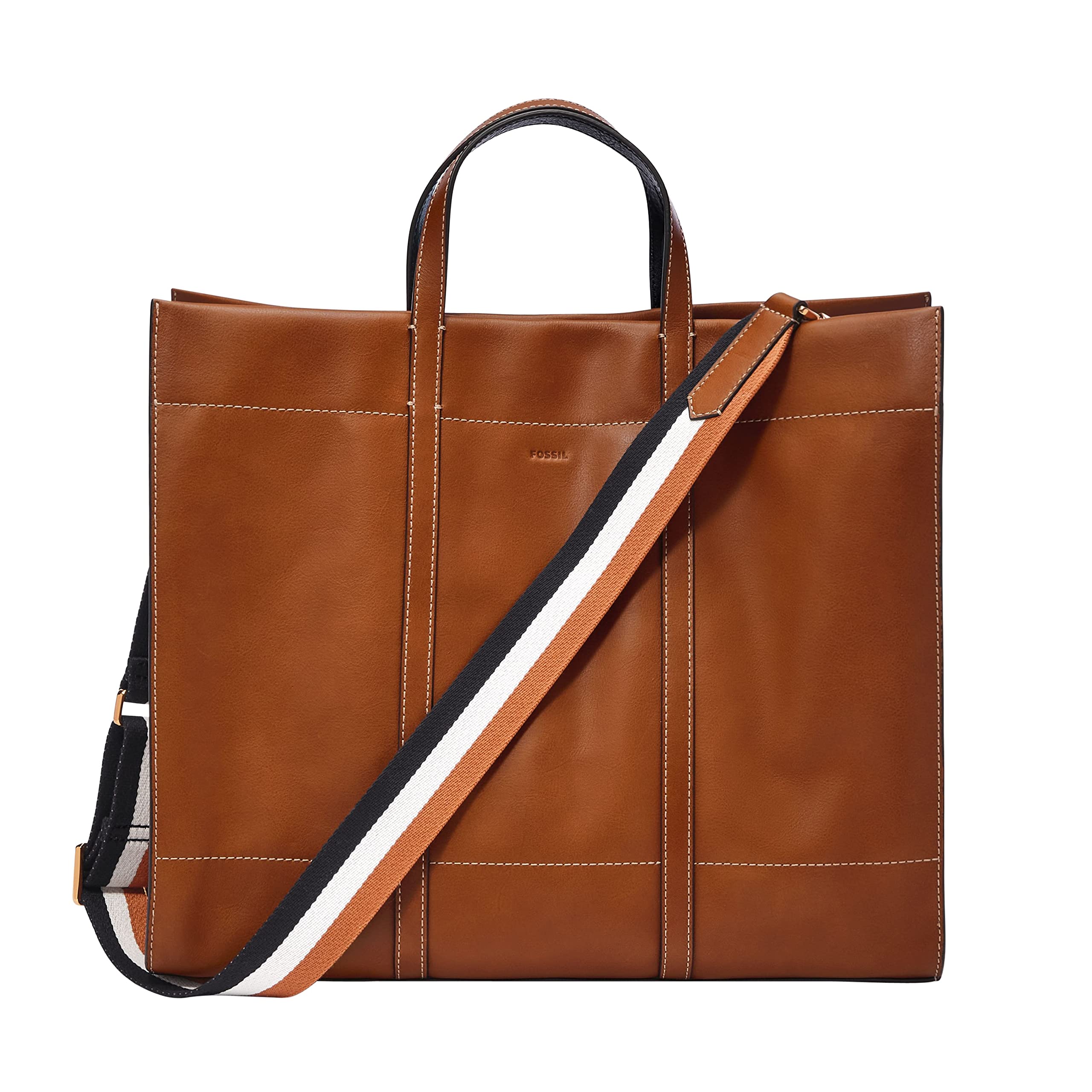 Fossil Women's Carmen Genuine Leather Tote Bag - Stylish Handbag for Work, Travel & Everyday Use