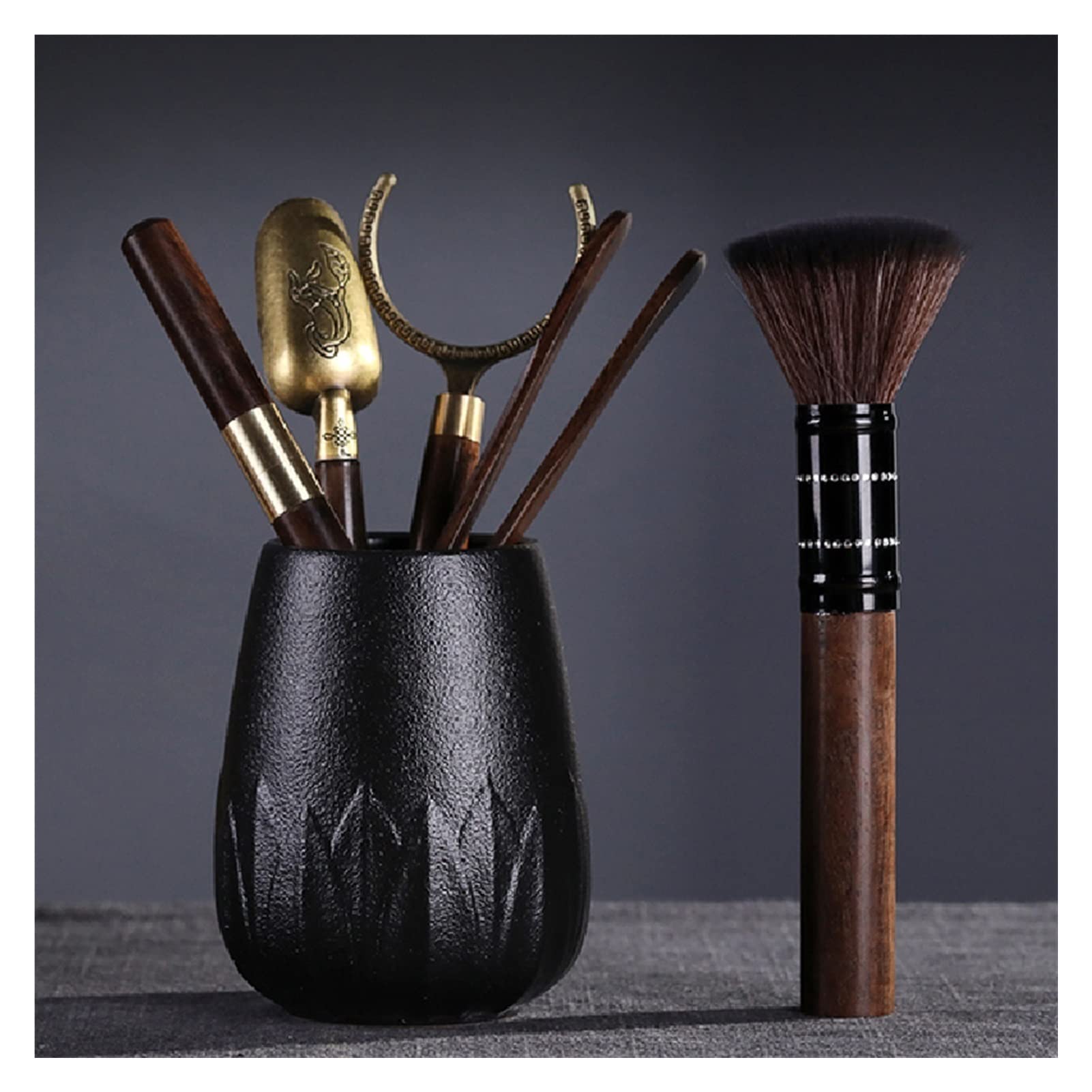 Premium Kung Fu Tea Ceremony Set - 6-Piece Tea Making Tools with Clip & Spoon - Traditional Chinese Tea Accessories for Home & Office Use - Perfect for Relaxation, Meditation & Social Gatherings (Color: A)