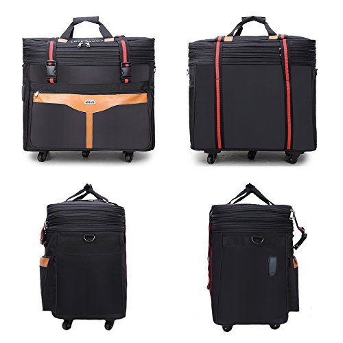 **Ailouis 36 Inch Expandable Extra Large Wheeled Travel Duffel Bag - Black - Perfect for Air Travel, Camping & Long Trips**
