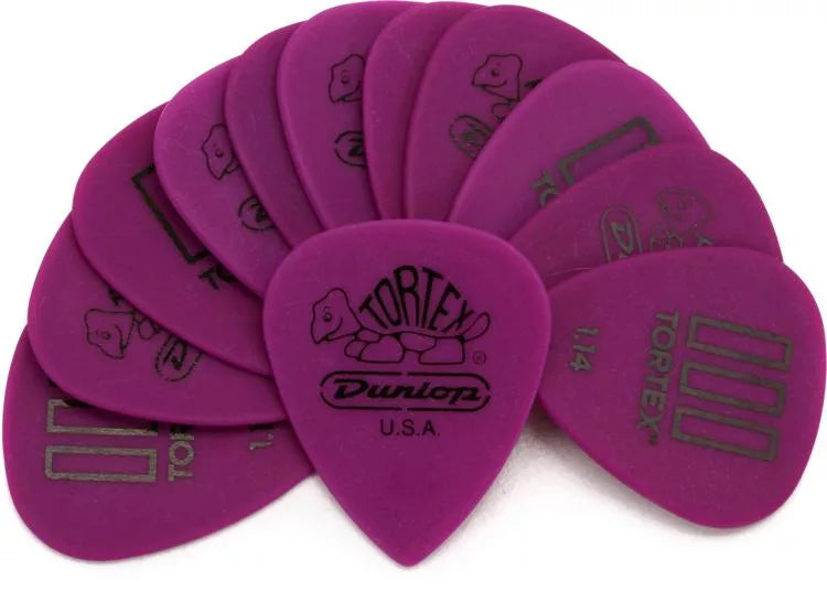 Dunlop Tortex T3 Guitar Picks - 1.14mm Thickness, Purple (12 Pack) | Professional Plectrum for Electric & Acoustic Guitar Playing, Perfect for Rock, Blues & Jazz Musicians