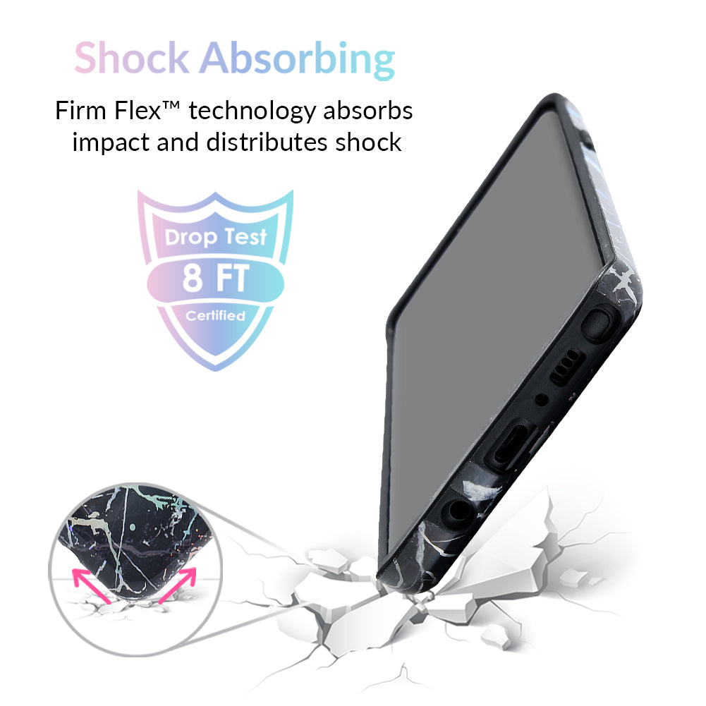 Holo Black Marble Samsung Galaxy Phone Case - Protective Slim Fit Cover for Galaxy S21/S22/S23 - Stylish & Durable for Everyday Use