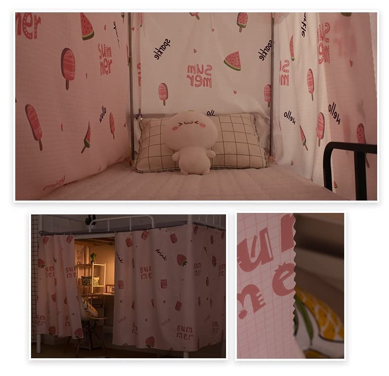 SIQITECHNO Blackout Bunk Bed Curtains - Privacy Dorm Room Curtain Set with Rope & Buckles, Breathable Dustproof Bed Canopy for Kids/Teens (Single/Twin/Loft Beds) - Perfect for College Dorms, Bedrooms & Sleepovers