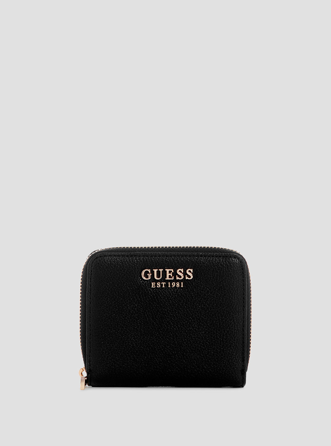 Black Laurel Small Zip Wallet for Women - Slim RFID Blocking Leather Card Holder - Perfect for Travel, Shopping & Everyday Use