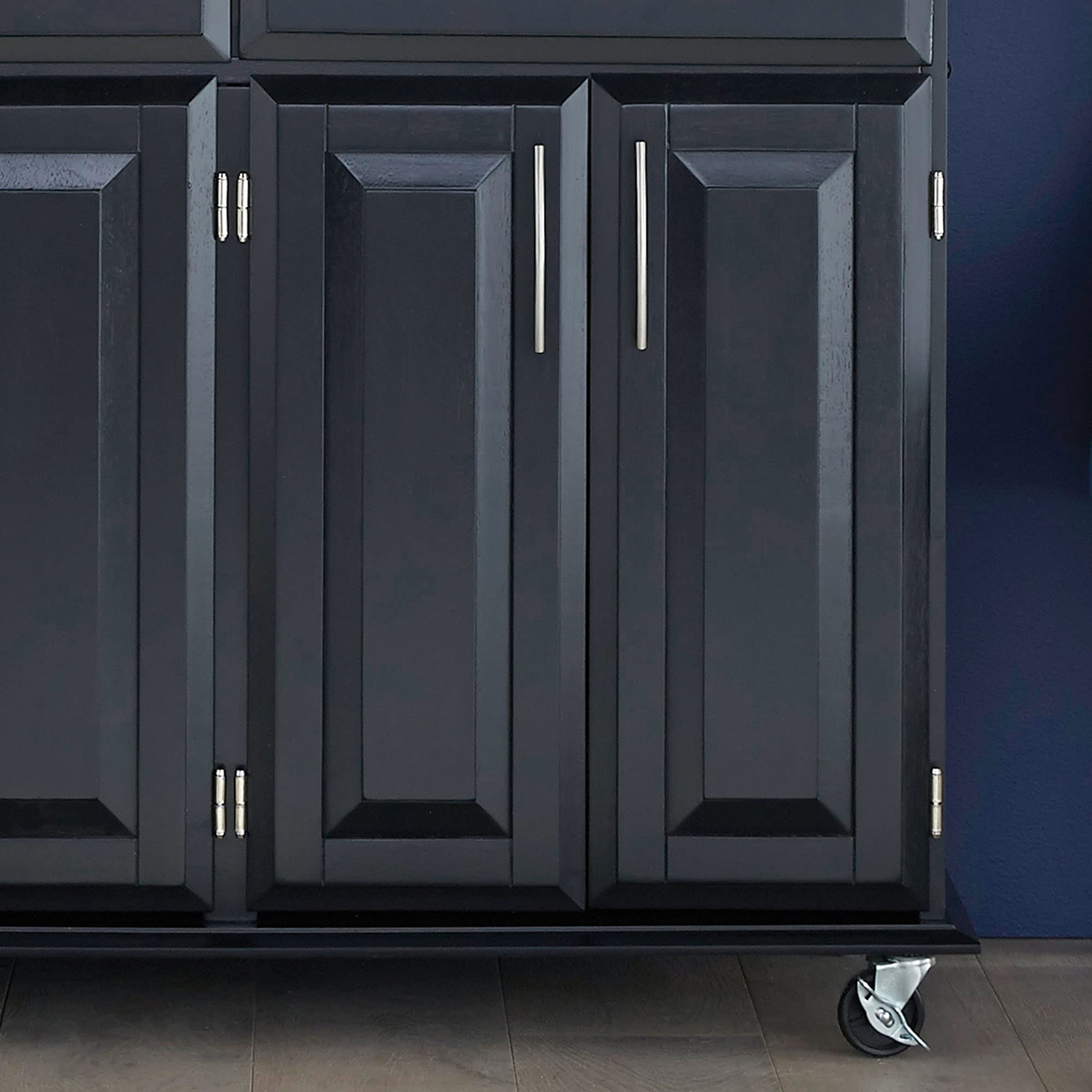 Homestyles Dolly Madison Kitchen Cart with Wheels - Black Rolling Utility Cart for Kitchen, Pantry, or Office Organization - Mobile Storage Solution for Small Spaces