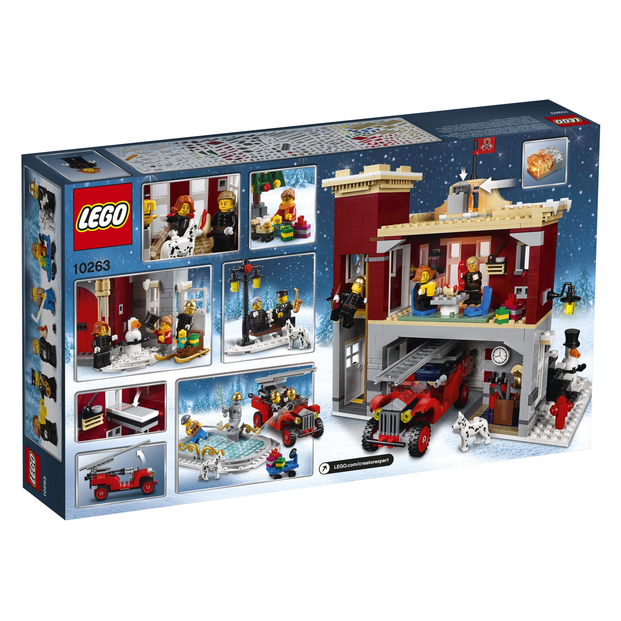 LEGO Creator Expert Winter Village Fire Station 10263 Building Kit (1166 Pieces) - Holiday Christmas Village Display & Winter Wonderland Collection