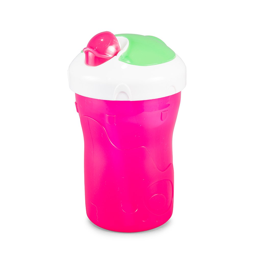 BooginHead SippiSnack Cup with Snack Holder - Leak-Proof Spill-Resistant Toddler Sippy Cup & Snack Container, BPA-Free, Pink & Green - Perfect for On-the-Go Feeding, Travel, Daycare & Playtime