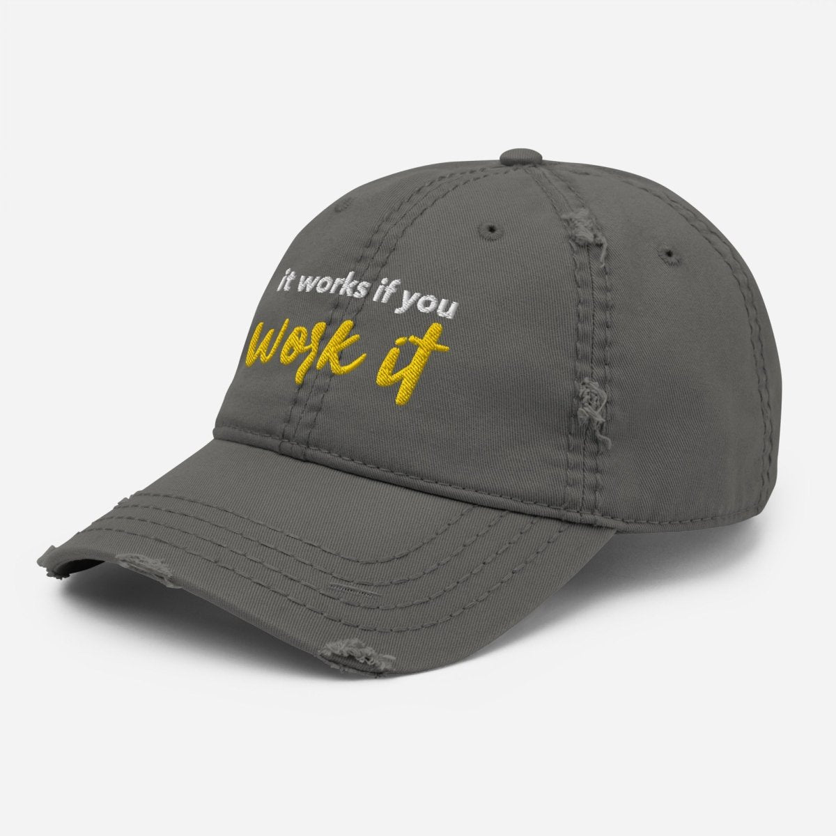 It Works If You Work It Embroidered Dad Hat - Motivational 12 Steps Recovery Cap for Men & Women - Perfect for AA Meetings, Gym Workouts and Outdoor Activities