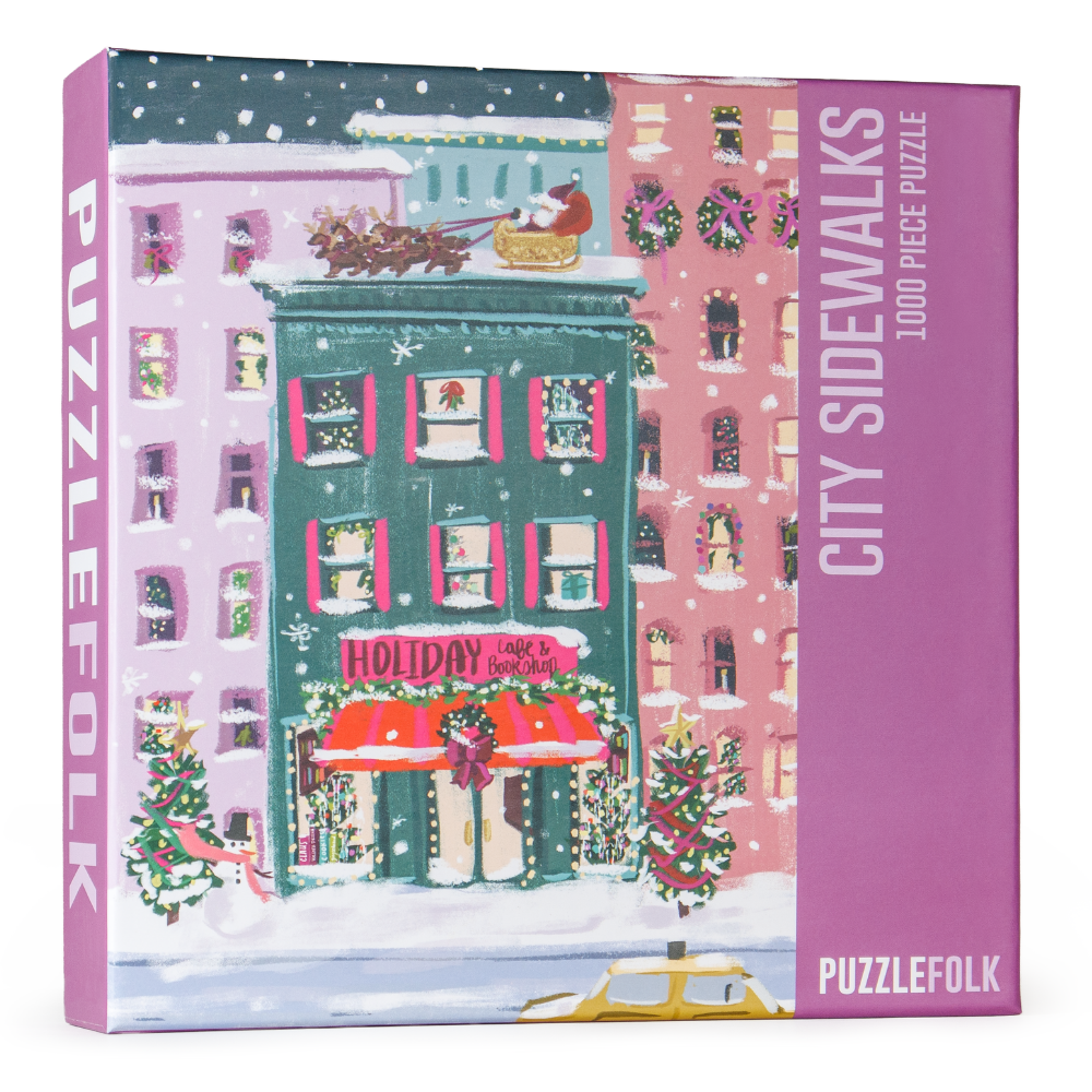 City Sidewalks 1,000 Piece Jigsaw Puzzle for Adults - Urban Street Scene Puzzle Game for Family Night & Stress Relief