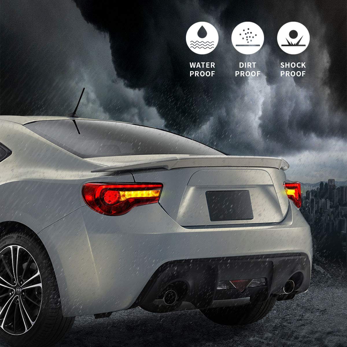 VLAND Full LED Rear Brake Tail Lights for Toyota GT86 (2012-2019), Subaru BRZ (2013-2018), Scion FRS (2012-2016) - Sequential Turn Signal, Red & Clear Lens - YAB-86-0287H | Upgrade Your Coupe's Style & Safety for Night Driving