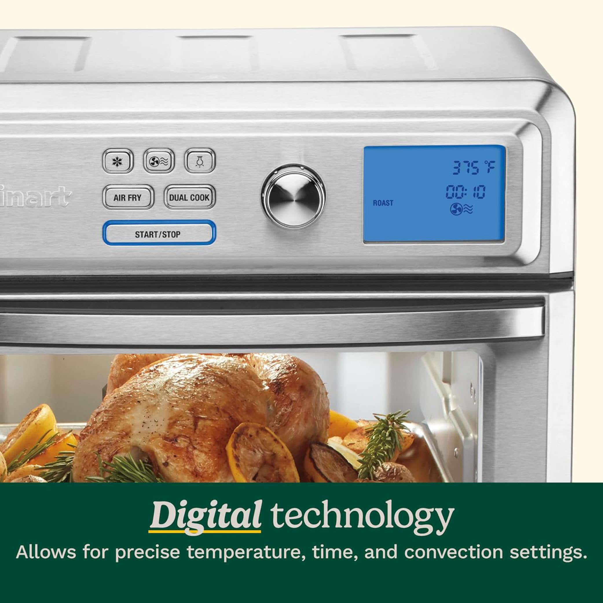 Cuisinart TOA-65C 1800W Digital Air Fryer Toaster Oven with Adjustable Temperature Controls - Stainless Steel Countertop Oven for Baking, Roasting & Reheating - Perfect for Small Kitchens & Family Cooking