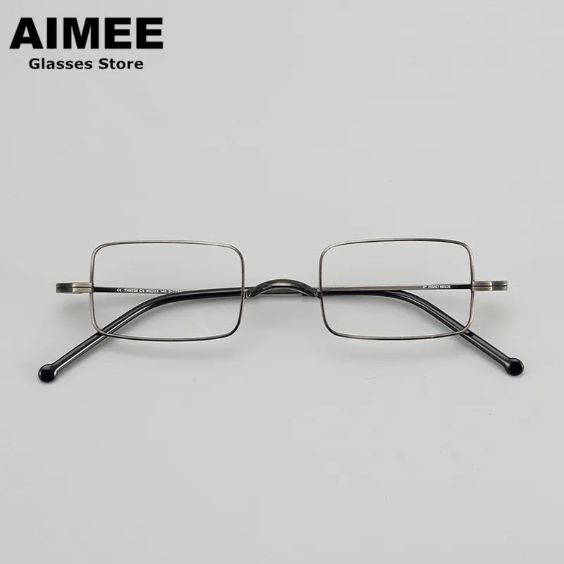 Stylish Aimee Unisex Full Rim Small Square Titanium Eyeglasses Frame 88083 - Lightweight & Durable for Work, Reading & Everyday Wear