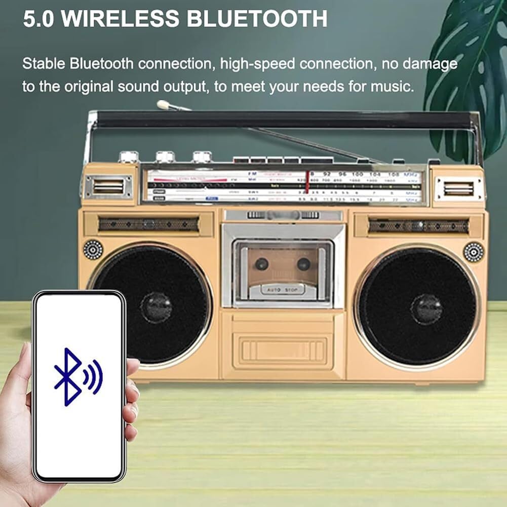 Portable Bluetooth Boombox with CD Player, Cassette Deck & FM/DAB+ Radio | USB Recording & AUX Input | Perfect for Home Parties, Outdoor Gatherings & Travel (Black) - Enjoy Music Anywhere