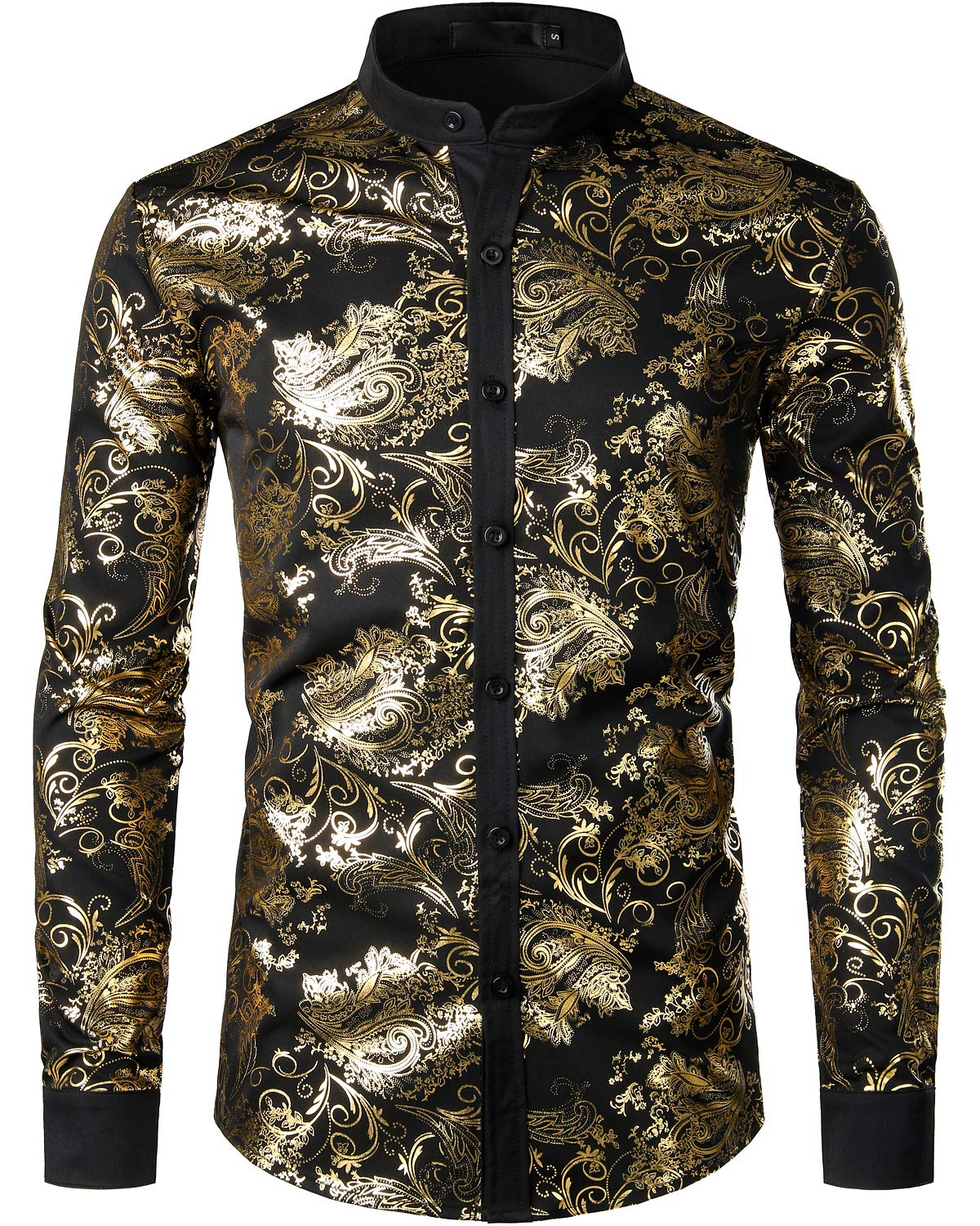 Luxury Men's Paisley Print Dress Shirt - Long Sleeve Casual Button Down Shirt for Business & Formal Wear | Office, Party & Wedding Attire