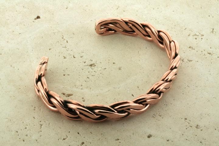 Elegant Copper Plated Curve Braided Cuff Bracelet - Perfect for Casual Wear, Parties, and Gift Giving