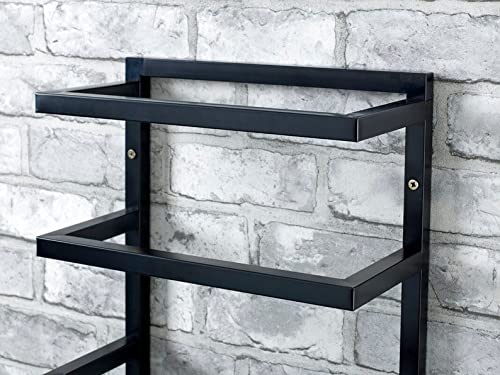 INDIAN DECOR 12513 Black Vertical Towel Rack - Bathroom Towel Holder & Storage Organizer for Hand Towels, Washcloths & Bath Linens - Perfect for Small Bathrooms, Powder Rooms & Spa-Style Decor