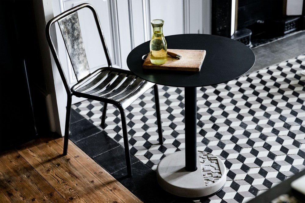 Round Bistro Table - Donut Shaped Outdoor Dining Set by Lyon Beton - Perfect for Patio, Garden & Small Space Decor