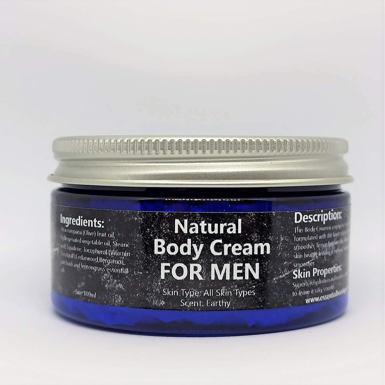 Premium Cedarwood & Vetier Men's Body Butter - 100ml Moisturizing Cream for Dry Skin | Hydrating & Nourishing for Daily Use, Gym Recovery & Post-Shave Care
