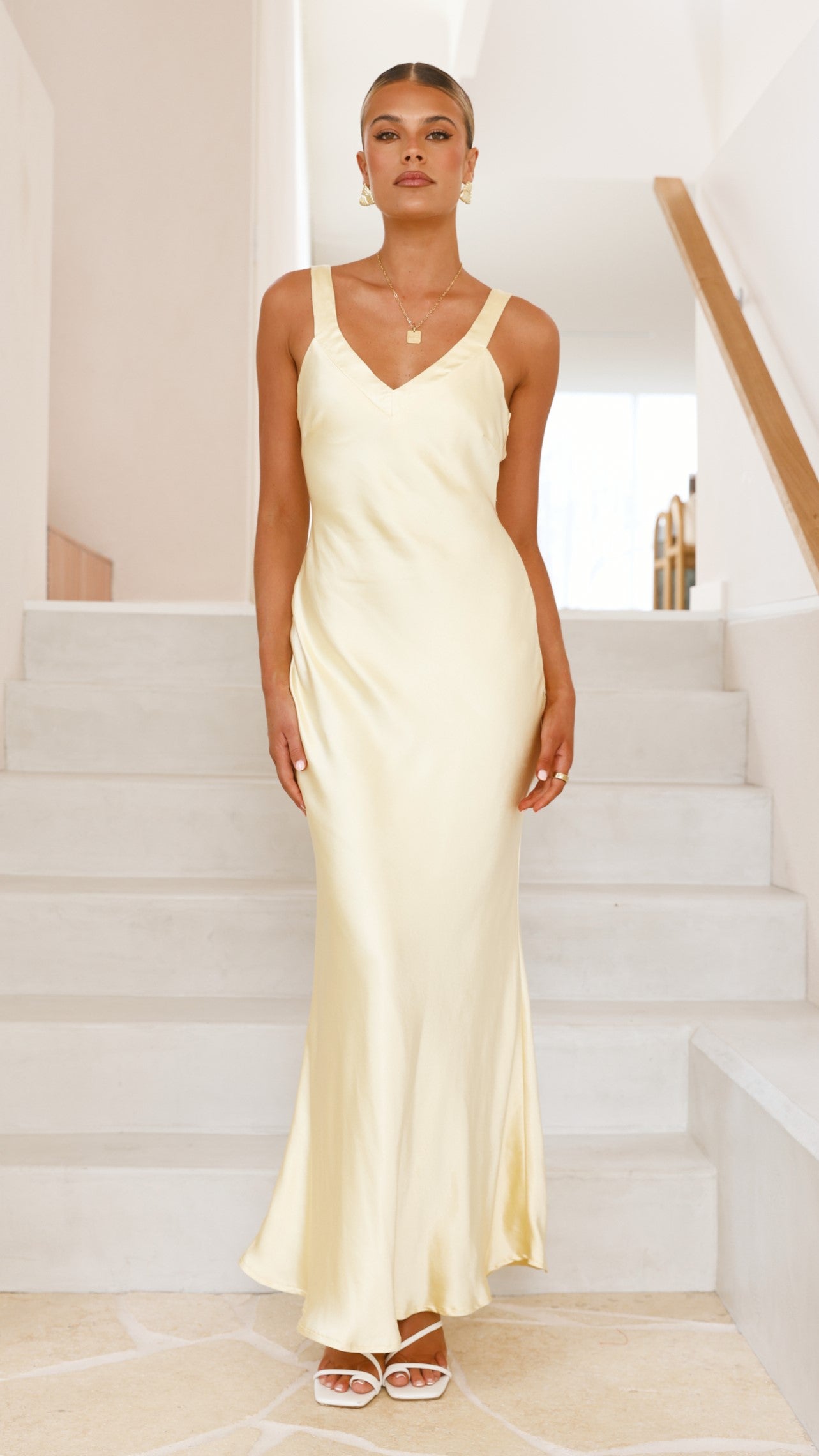 Andie Maxi Dress for Women - Flowy Long Summer Dress in Yellow | Perfect for Beach, Vacation & Casual Outings