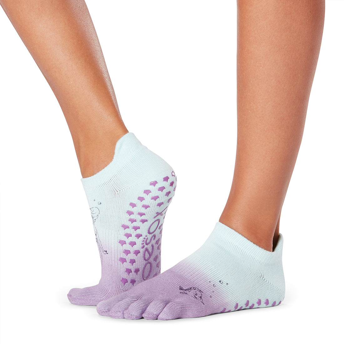 Disney-Inspired Low Rise Grip Socks by ToeSox - Non-Slip Yoga, Pilates & Barre Workout Socks for Women - Perfect for Dance, Fitness & Studio Activities