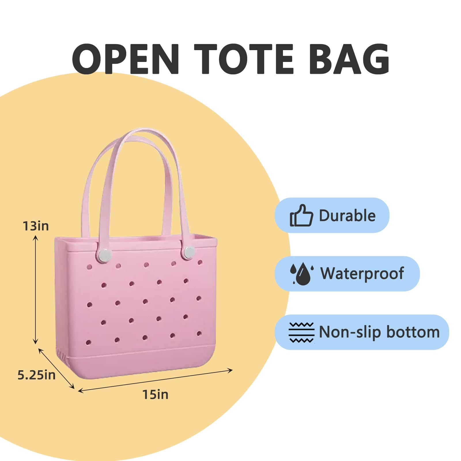 Waterproof Small Rubber Beach Tote Bag for Women - Pool, Travel, Sports