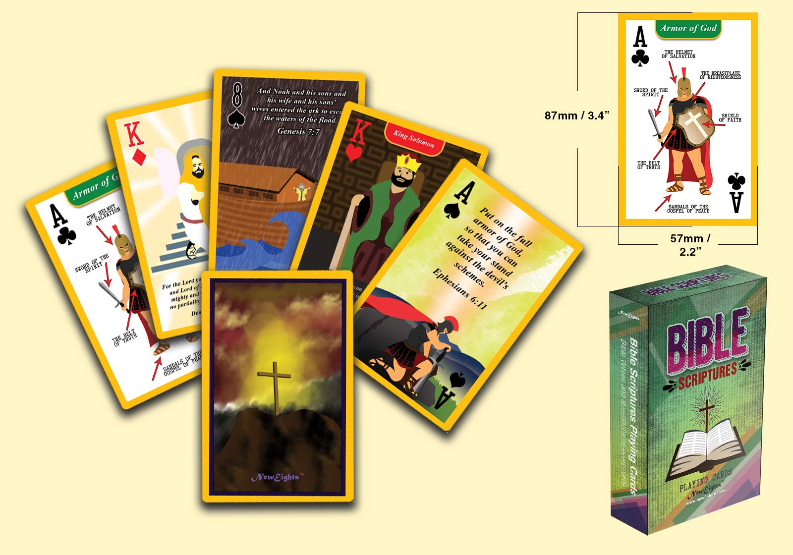 Bible Scriptures Playing Cards (2-Deck) - Christian Bible Study Cards for Kids & Adults - Perfect for Church, Sunday School, Family Game Night & Religious Education Gifts