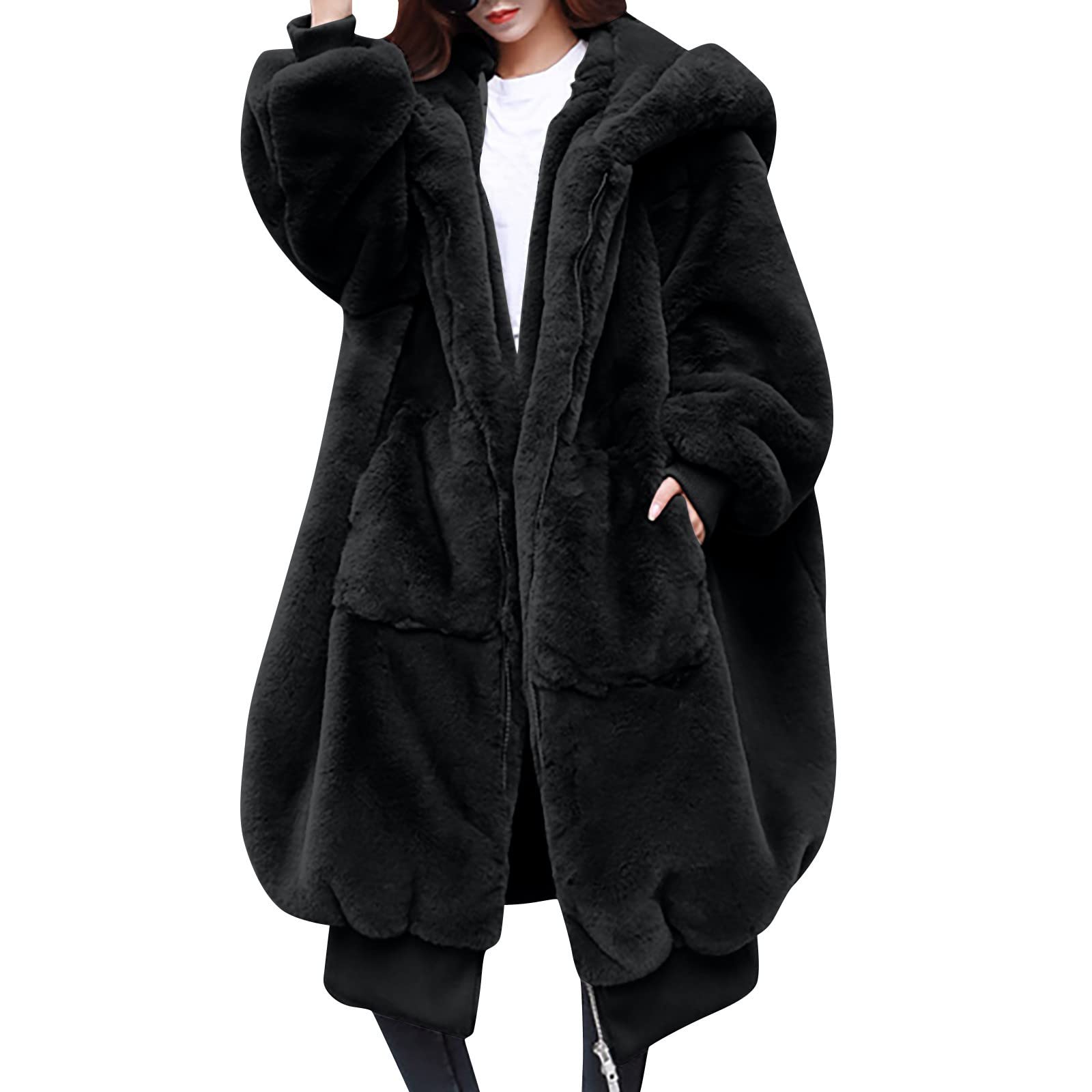 Stylish Women's Mid-Length Shearling Wool Coat - Business Casual Winter Jacket with Stitching Details | Perfect for Office Wear, Date Nights & Cold Weather Fashion