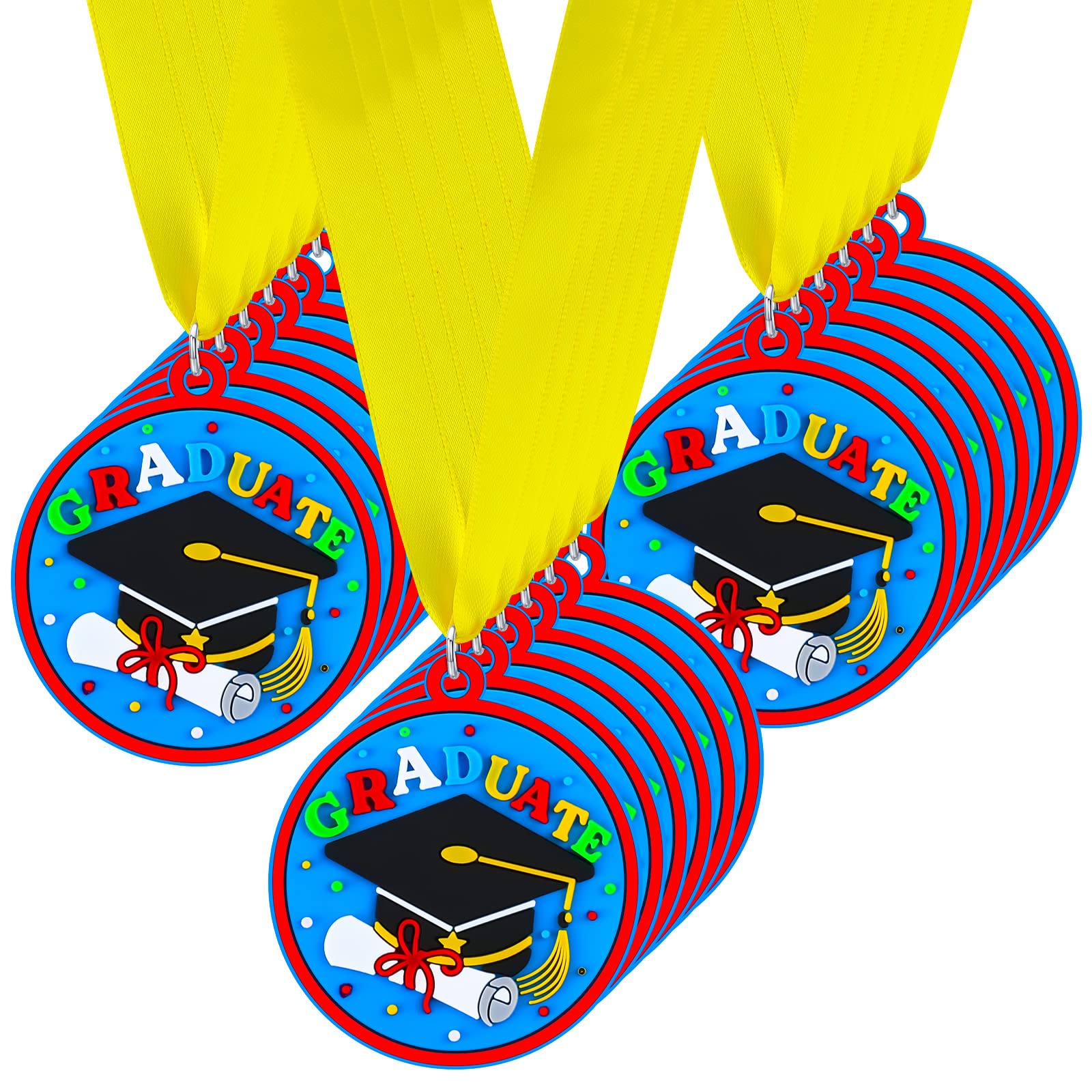 Tigeen 2 Inch Kids Graduation Medal with Neck Ribbon - Preschool & Kindergarten Award for Graduation Ceremony, Party Favors & School Supplies - Perfect for Pre-K Graduation Gifts & End of Year Celebrations