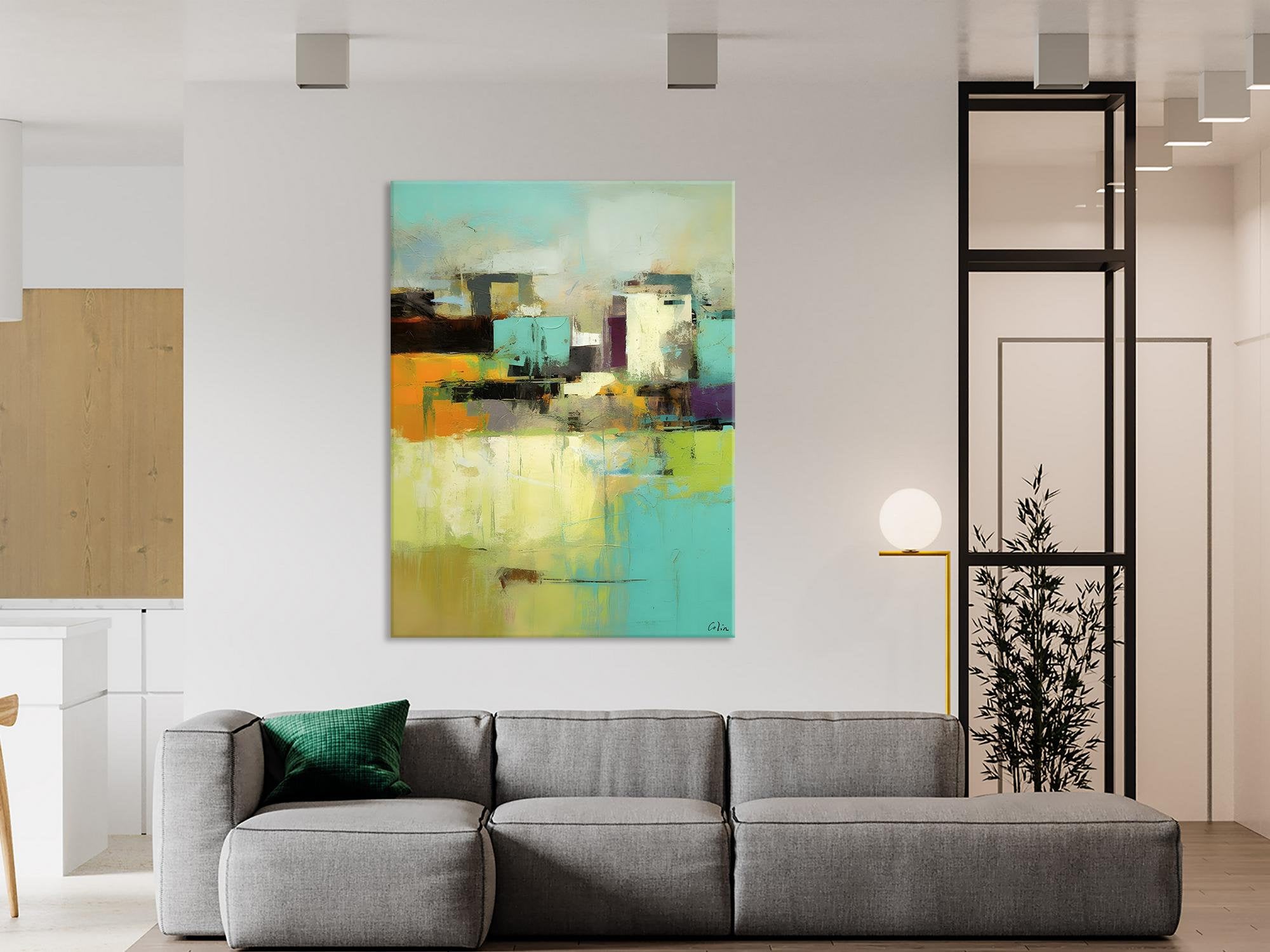 Modern Abstract Wall Art Paintings - Extra Large Hand Painted Canvas Artwork for Dining Room Decor | Contemporary Home & Office Wall Decor