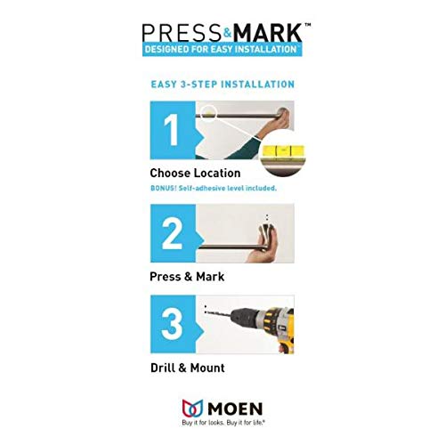Moen Darcy 18 Inch Chrome Towel Bar with Press and Mark - Perfect for Bathroom, Kitchen, and Spa Decor