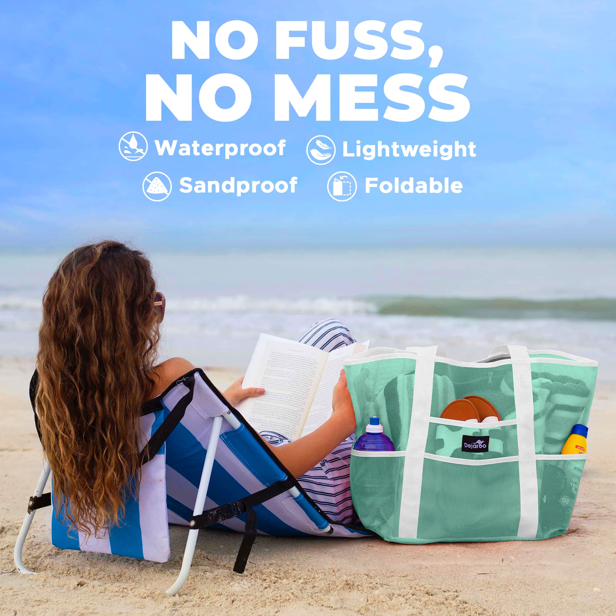Mesh Sand-Free Beach Bag - Durable Lightweight Storage for Beach & Vacation Essentials | Perfect for Pool, Travel & Outdoor Activities
