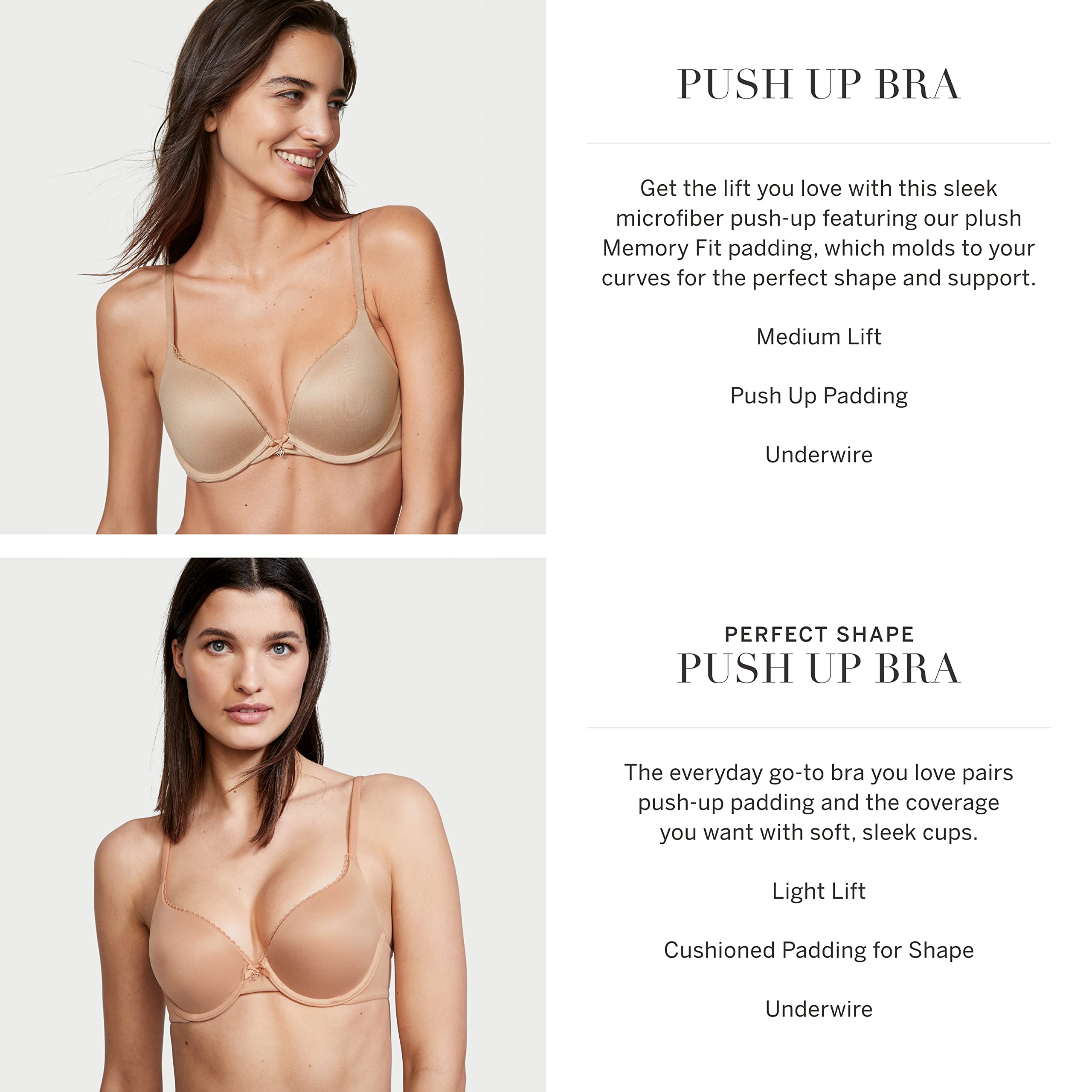 Victoria's Secret Women's Body by Victoria Push Up Bra - Sexy Lace Underwire Bra for Women (32A-38DDD) | Perfect for Date Night & Special Occasions
