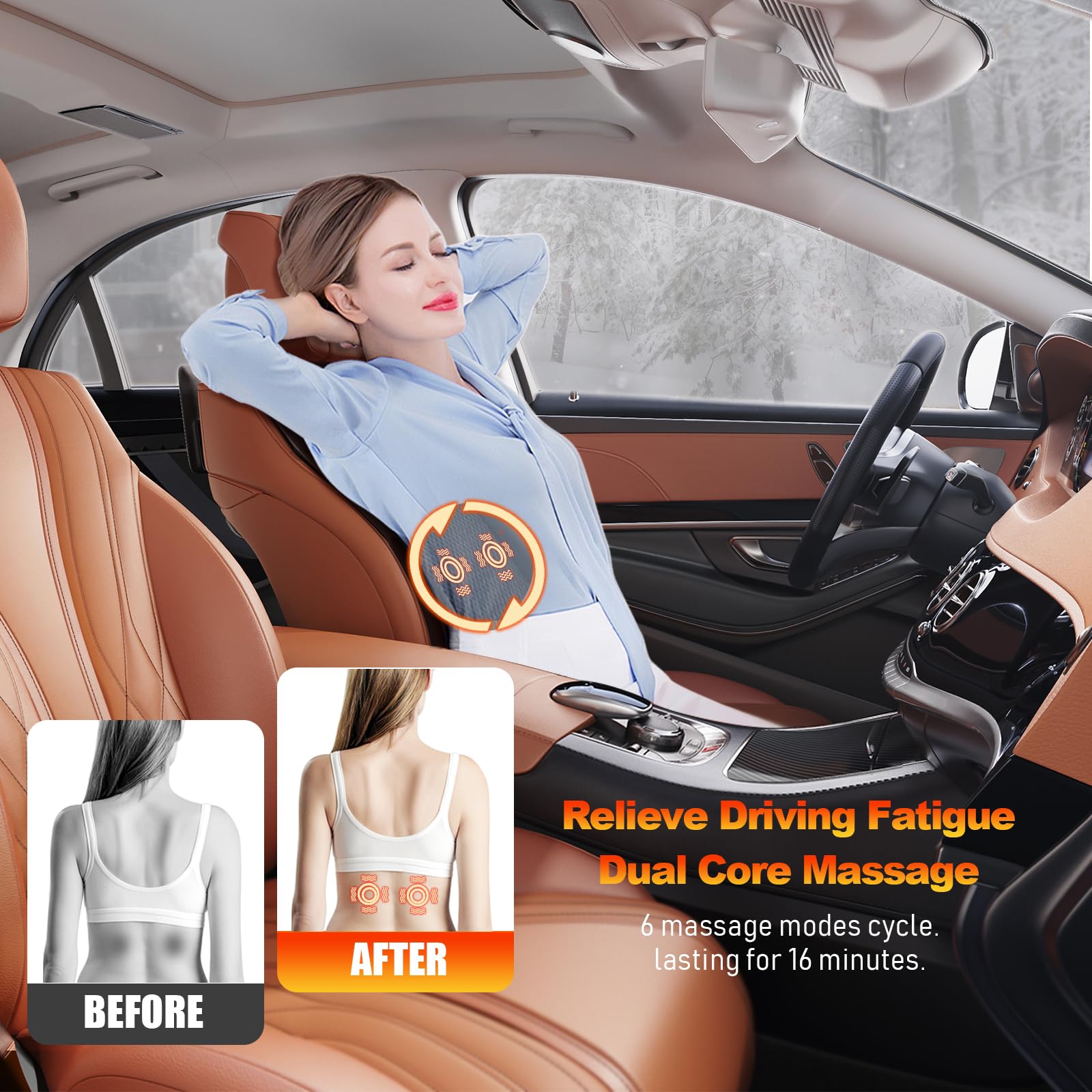 Premium Car Seat Cushion with Massage Function - Universal Fit for Car, SUV & Truck - Winter Driving Seat Cover (1PC) - Enhance Comfort for Long Commutes & Road Trips