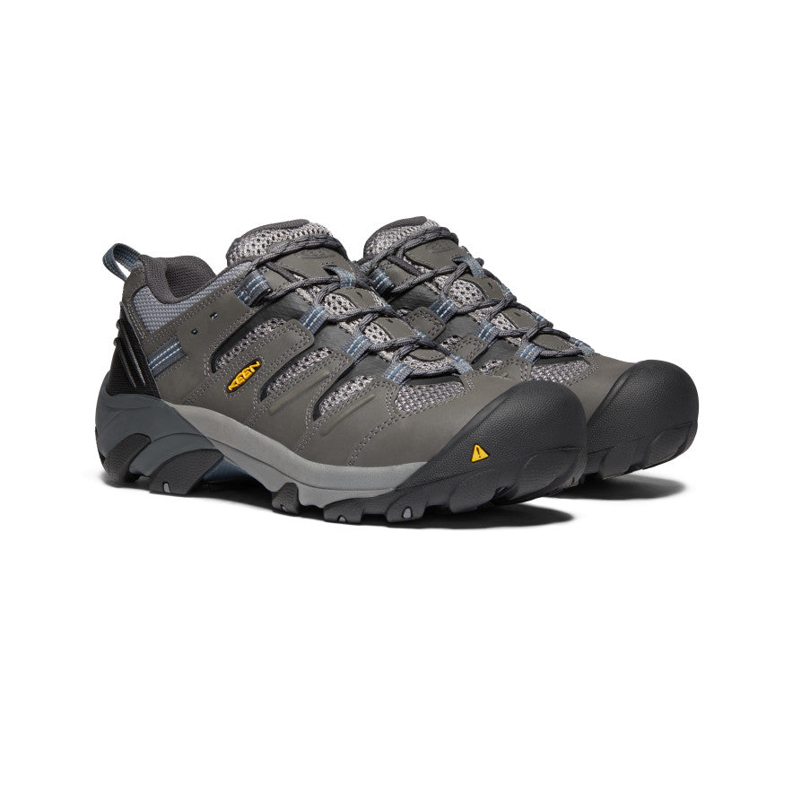 Men's Steel Toe Work Boots - Lansing Low Safety Shoes in Magnet/Majolica Blue | Slip Resistant & Comfortable for Construction, Warehouse & Outdoor Work