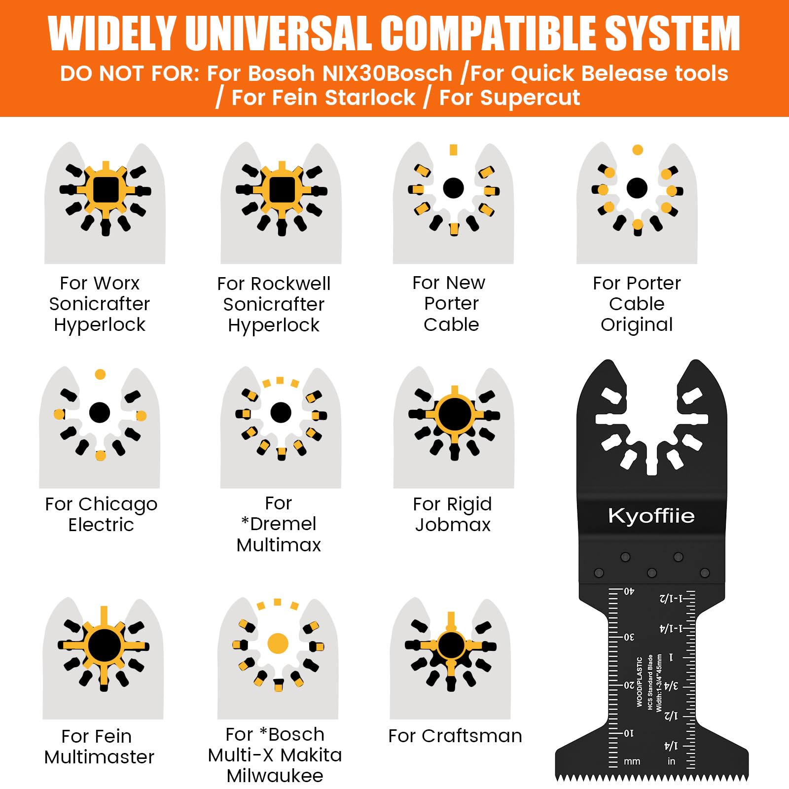 100Pcs Oscillating Saw Blades, 1-3/4
