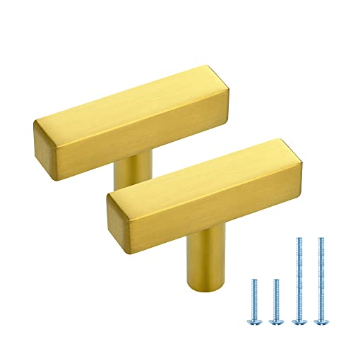 Brushed Brass Square T-Shaped