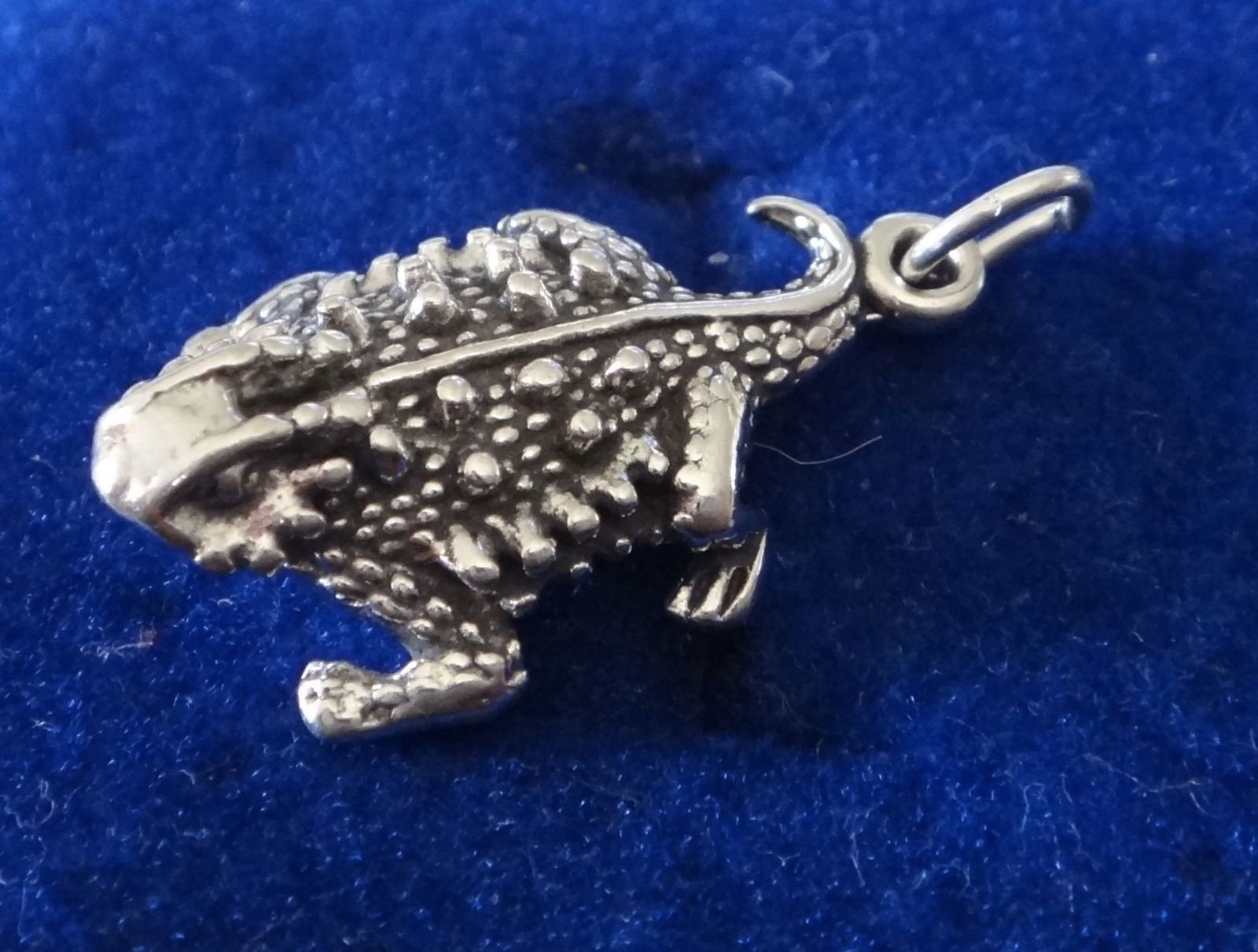 3D Texas Horned Toad Frog Charm - 25x15mm Sterling Silver Pendant for Jewelry Making, DIY Bracelets & Crafting Supplies | Perfect for Western-Themed Accessories & Gifts