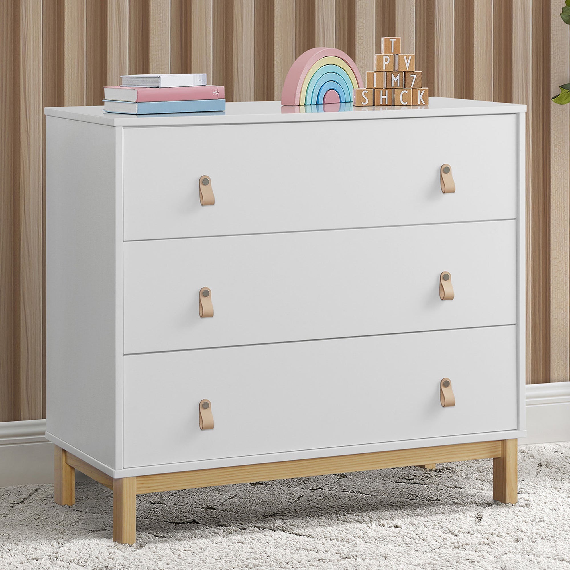 BabyGap Legacy 3-Drawer Nursery Dresser with Leather Pulls - Perfect for Baby Clothes Storage & Nursery Organization